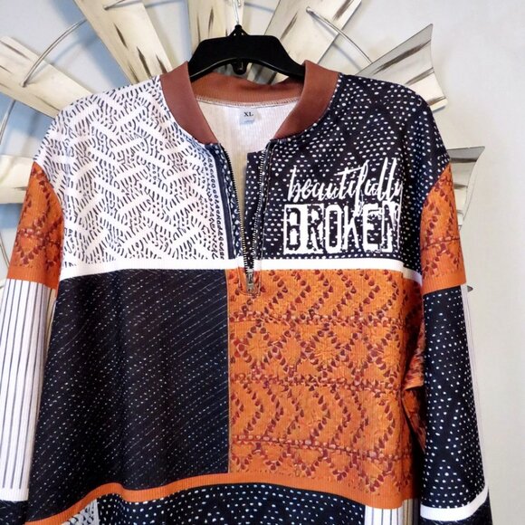 NWOT Beautifully Broken Quarter Zip Unisex Shirt‎ Size XL - Picture 1 of 6